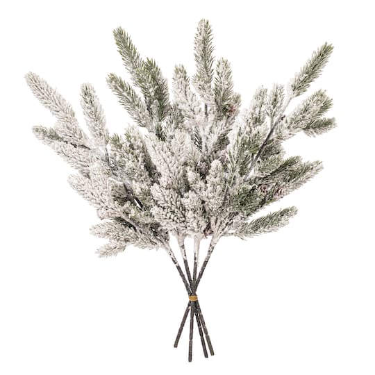 Vickerman 19.5" Snowy Glitter Artificial Pinecone Fir Sprays, 4ct.